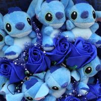 Lilo Stitch Cartoon Flower Bouquet Plush Doll Kawaii Stitch Graduation Bouquet Toy Valentine Birtdhay Wedding Party Gift