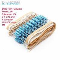 ✘ 20pcs Metal Film Resistors 2W 1 Tolerance 0.1-0.91 1-910 1K-910K 1M Ohm 100 200 300 1K 2K 3K Resistors For Diy