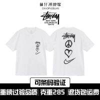 2023 FOR●◇✗ STUSSY stu west hook joint short sleeve T-shirt for men and women lovers long printing letters easy leisure coat