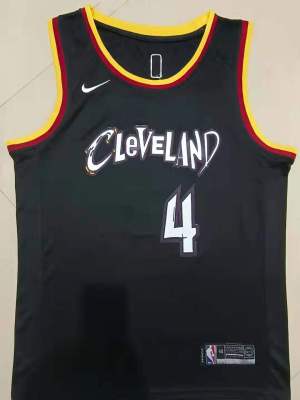 Ready Stock Top-Quality Mens No.4 Evan Mobley Cleveland Cavaliers 2021 Swingman Jersey - Black