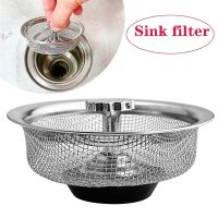 2Pcs Stainless Steel Kitchen Sink Filter Screen Sewer Anti-clogging Filter Floor Sink Drain Screen With Water Plugging Function