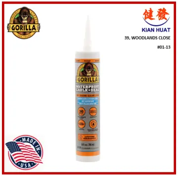  Gorilla Clear 100% Silicone Sealant Caulk, 10 Ounce