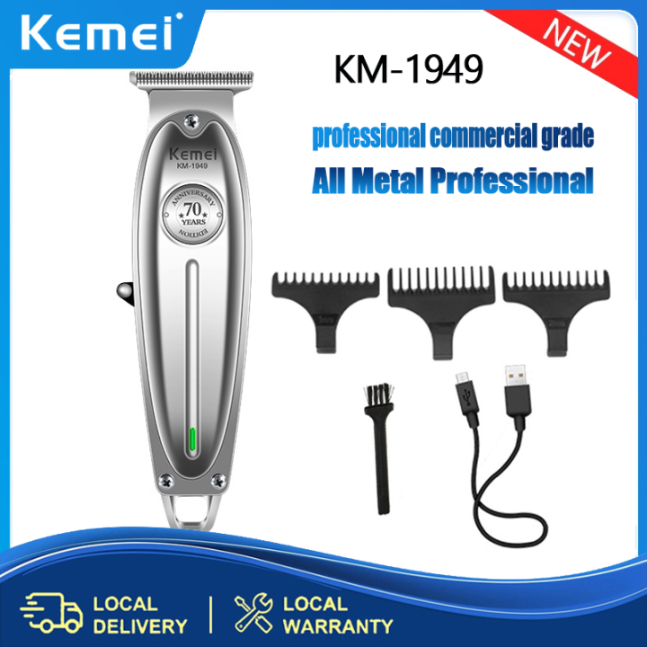 Kemei KM-1949 Pro Electric Barber Full Metal Professional Hair Trimmer For  Men Beard Hair Clipper Finishing Hair Cutting Machine