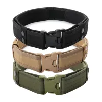 【CC】 Cinto tático de liberação rápida para homens estilo exército combate cintura lona esportes ar livre treinamento caça caminhada cintos duráveis moda