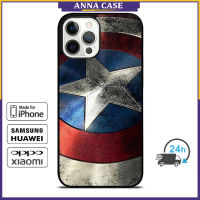 Captain Americas Shield Phone Case for iPhone 14 Pro Max / iPhone 13 Pro Max / iPhone 12 Pro Max / XS Max / Samsung Galaxy Note 10 Plus / S22 Ultra / S21 Plus Anti-fall Protective Case Cover