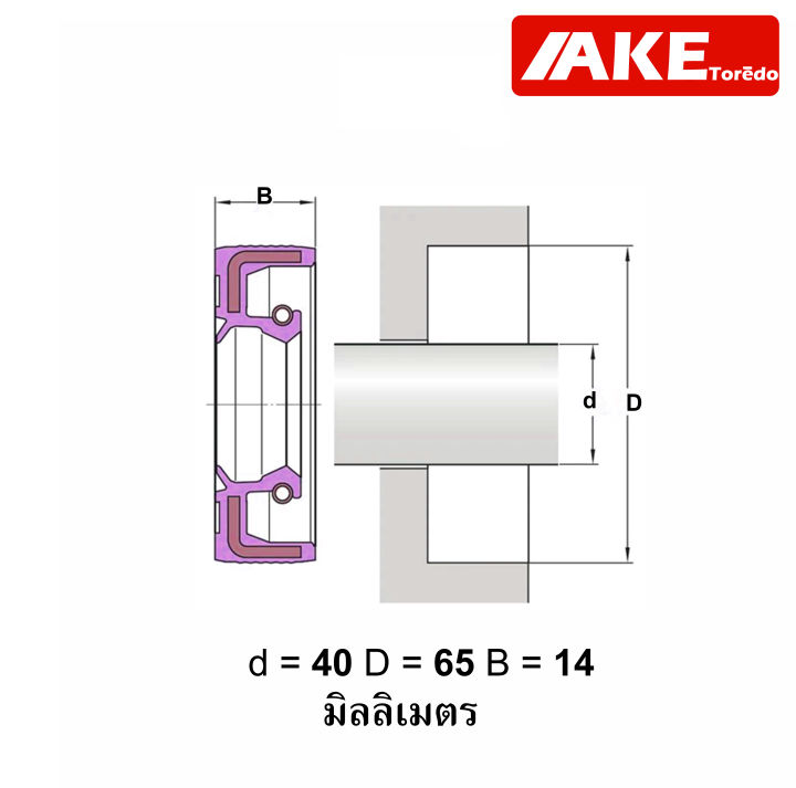 tc-40-65-14-ออยซีล-ซีลกันรั่ว-ซีลกันน้ำมัน-ซีลยาง-tc-40x65x14-oil-seal