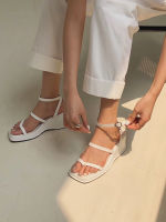 OhBlablaShoes  พร้อมส่ง  รองเท้าส้นตึก สไตล์เกาหลี (รุ่นKR01)  สี WHITE