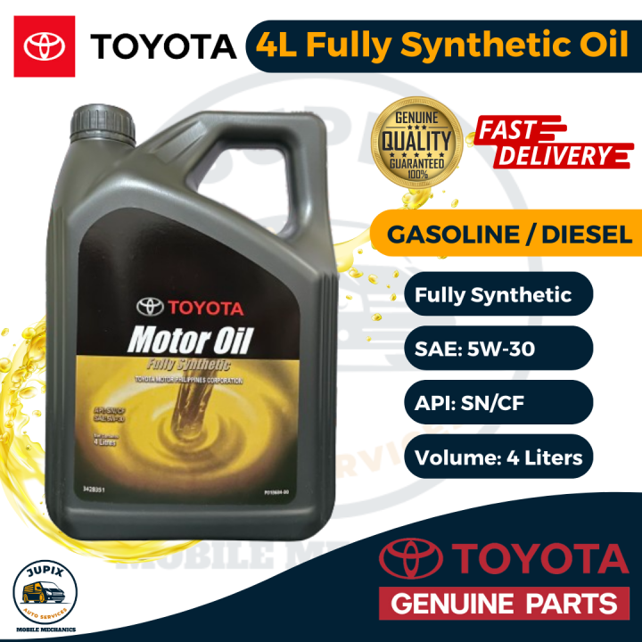 Toyota Fully Synthetic Engine Oil 5W-30 4Liters [1 Gallon] for Gasoline ...