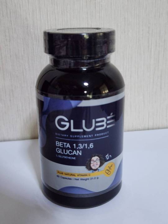 product-details-of-glube-กลูเบ้-เบต้ากลูแคน-กลูต้าไธโอน-วิตามินซี-ป๋าสันติ-มานะดี-หมอนอกกะลา-60แคปซูล-1200บาท