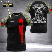 Country [high Quality] Albania Soldier-army-veteran Flag 3d Printed High Quality T-shirt Summer Round Neck Men Female Casual Top-2（freecustomName Logo）FashionVersatile