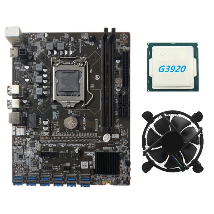 b250c-btc-mining-motherboard-with-g3920-cpu-cpu-fan-12xpcie-to-usb3-0-graphics-card-slot-lga1151-supports-ddr4-dimm-ram