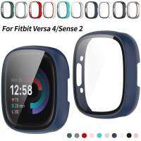 กระจก + เคสสำหรับ Fitbit Versa 4 Watch กันชนป้องกัน PC แข็งเคสกันน้ำ HD ปกป้องหน้าจอสำหรับ Versa Sense 2กรอบนาฬิกา