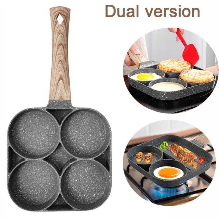 4 Hole Frying Pan Cooking Pot Non Stick Pancake Maker Home Breakfast Egg Burger Pot For Gas 1470