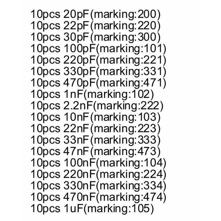 20pf-105-1uf-ชุดตัวเก็บประจุเครื่องเคลือบเสาหิน50v-5-08มม