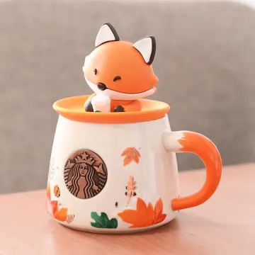 Starbucks China Autumn Leaves Ceramic Mug with Fox Lid (Starbucks