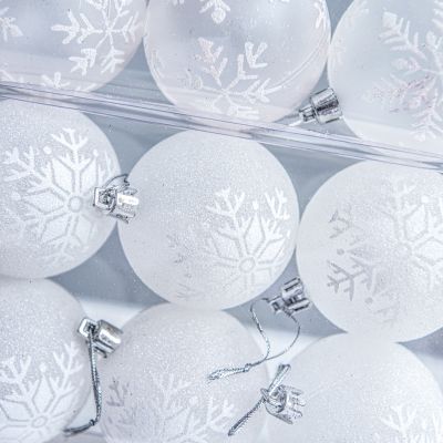 6cm 6PCs Transparent Plastic Christmas Ball Ornaments Shatterproof XmasTree Decorations Small Hanging PVC Ball Bauble