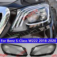 ฝาครอบไฟหน้ารถสำหรับ Mercedes-Benz S-Class S350 W222 S400ใส2018-2020ฝาครอบไฟหน้ากระจกหน้ารถ