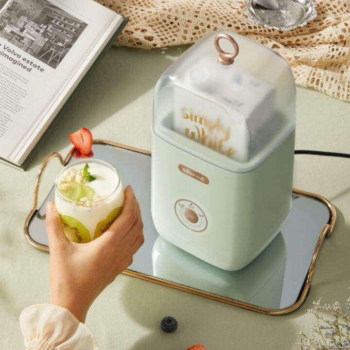 หมีโยเกิร์ตชง1l-ความจุขนาดใหญ่12วัตต์แบบพกพาไฟฟ้าโยเกิร์ตชงปรับใช้งานง่ายเครื่องใช้ภายในบ้านสำหรับหอพัก