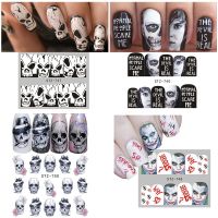 DIY Diablo Water Transfer Horror Nail Decals Halloween Nail Stickers Ghost Skull Head