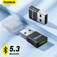 Baseus อะแดปเตอร์ดองเกิล5.3บลูทูธตัวแปลงบลูทูธ USB สำหรับพีซีแล็ปท็อปลำโพงไร้สายเครื่องส่งสัญญาณ USB เครื่องรับสัญญาณเสียง