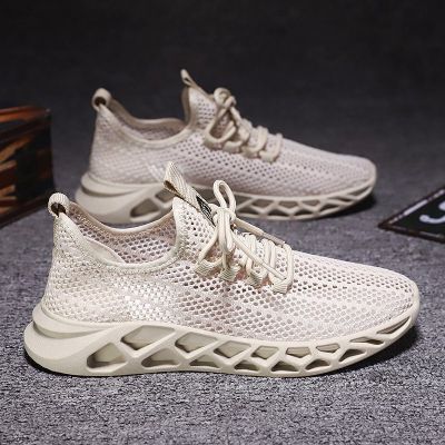 Flying Woven Mesh Surface Breathable Mens Shoes 2023 Summer Hollowed Out Mens Shoes Casual Sneakers Outdoor Light Men Loafers