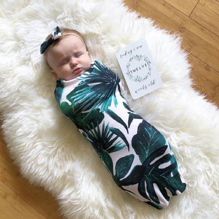 baby-hospital-swaddle-sack-with-headhand-bow-beanie-set-newborn-photography-props-baby-warp-diaper-baby-sleeping-bag-boys-girls