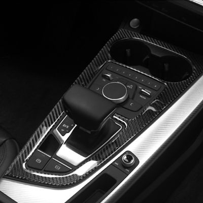 Car Gear Shift Panel Control Center Decor Sticker Cover Trim Carbon Fiber Auto Accessories For Audi A4 B9 A5 2017-2019 RHD LHD