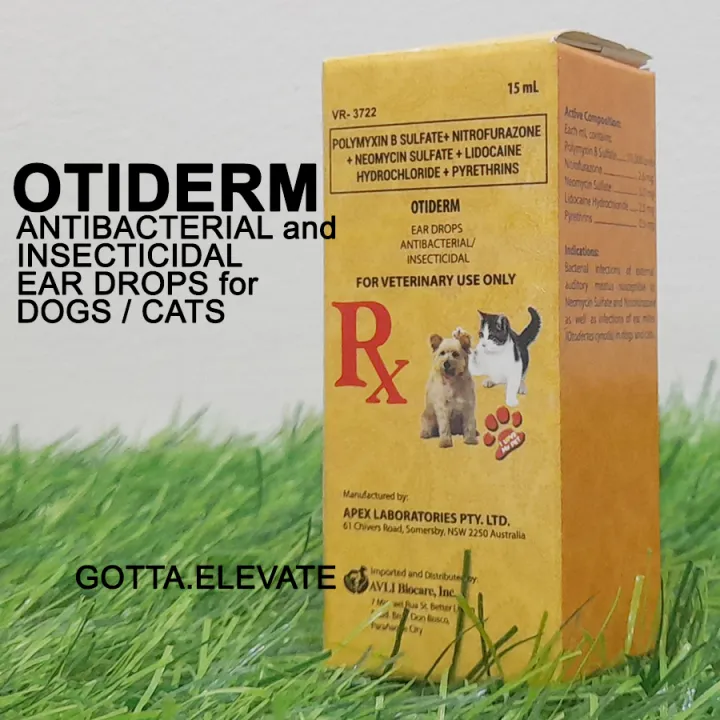 Otiderm Antibacterial and Insecticidal Ear Drops for Dogs and Cats