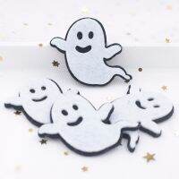 10Pcs Lovely Hallowmas Ghost Appliques Non-woven Fabric Padded Felt Patches for Halloween costumes Props Decor Accessories Haberdashery