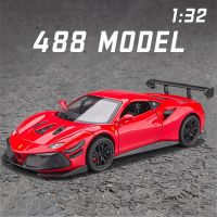 HOT!!!◆❁ pdh711 [RUM]1:32 Scale Ferrari 488 Alloy Car Model Light Sound Effect Diecast Car Toys for Boys Birthday Gift Kids Toys Car Collection