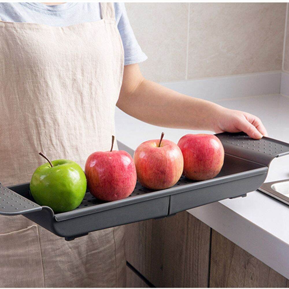 LITTLE Retractable Tub Kitchen Supplies Basin Sink Drain Holder Drain Rack Bathtub Trays Storage Rack Bathtub Shelf Bathroom Organizer