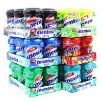 Mentos ขนมหมากฝรั่ง56gx6ไซลิทอลปราศจากน้ำตาลขวดลูกกวาดรสมิ้นต์แซนวิชผลไม้สดขายส่ง