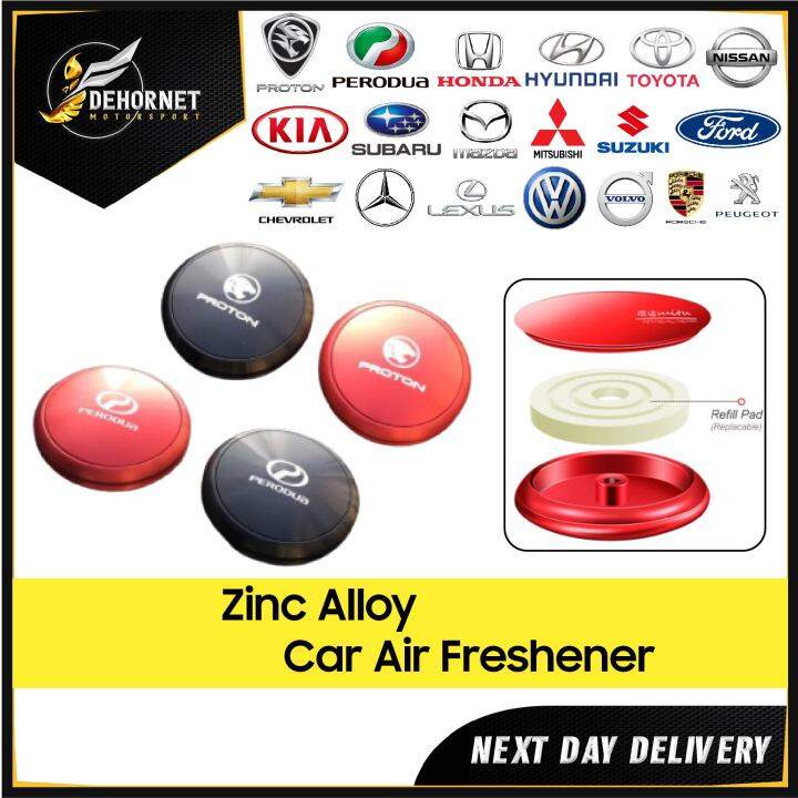 Car Air Freshener Zinc Alloy WANGI Perfume Pewangi Kereta Free Refill