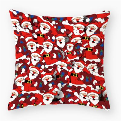 Christmas Snowman Cushion Cover 45*45cm Polyester Throw Pillows Sofa Santa Claus Home Decor Decorative Pillowcase