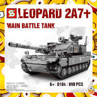 ตัวต่อ SY0104 LEOPARD 2A MAIN BATTLE TANK รถถังสีเทา จำนวน 898 ชิ้น