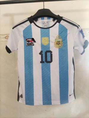 ♗❁  New World Cup champion Argentina messi three star embroidery version of the national team 10 adult football suits