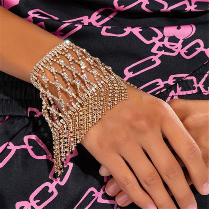 okdeals-ของขวัญ-bohomian-กลวงผู้หญิงพู่สร้อยข้อมือคริสตัล-rhinestone-เครื่องประดับข้อมือ