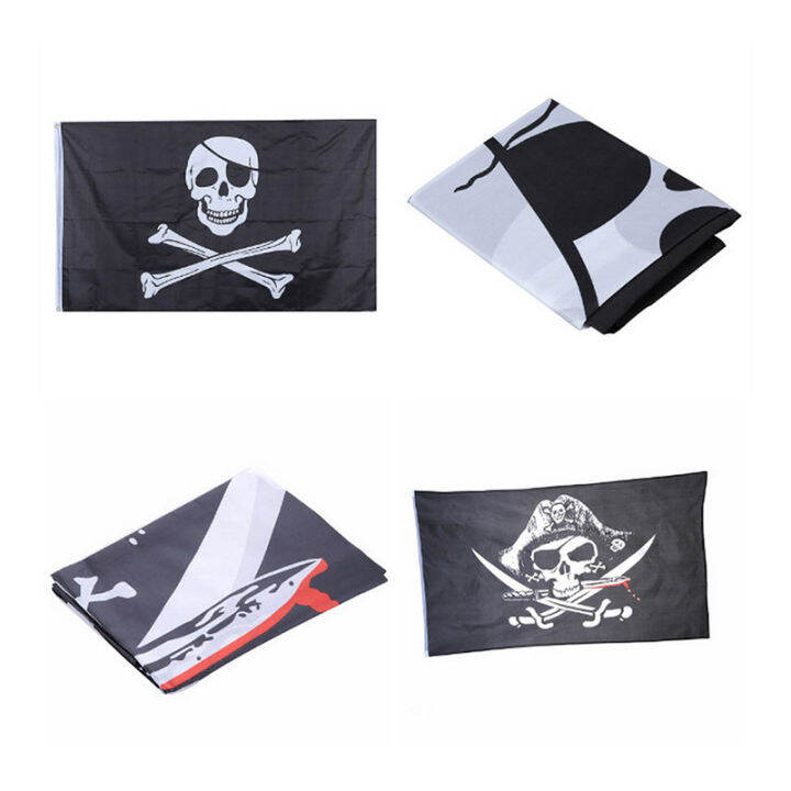 lowest-price-mh-90-150cm-pirate-flags-skull-และ-crossbones-sabes-swords-flags-halloween-decor