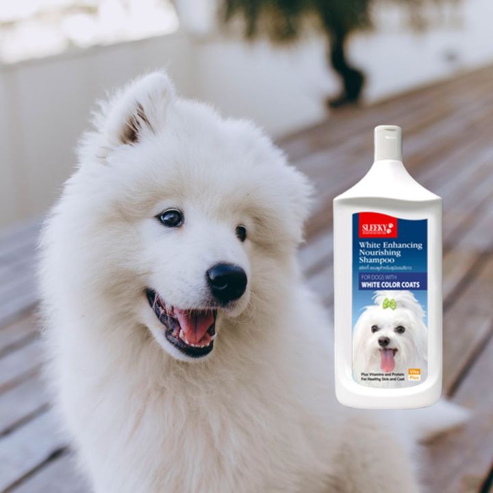 sleeky-white-enhancing-dog-shampoo-1-x-350ml-แชมพู-สลิคกี้-บำรุงขนและผิวหนัง-สำหรับสุนัขขนสีขาว-1-x-350ml