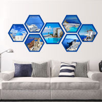 Hexagon Wood Picture Frames Wall Photo Frame Creative DIY Combination Wall Decoration Mounted Photo Frame Art Ornament Gift