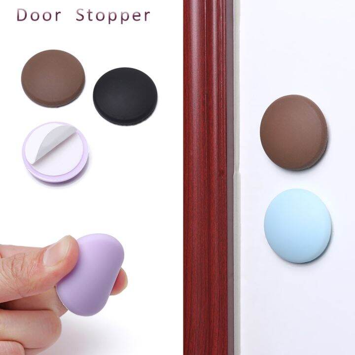 rubber-wall-protector-self-adhesive-round-silicone-door-handle-bumper-anti-slip-sticker-door-buffer-crash-pad-door-handle-stop-decorative-door-stops