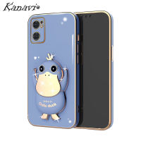 Kanavi เคสโทรศัพท์รูปเป็ดที่สามารถเข้าถึงได้สำหรับ OPPO Reno6 4G Reno6 5G Reno 6 Pro Reno7 5G Reno8 5G Reno 8 Pro Reno8 T Reno9 Reno 9 Pro เคสโทรศัพท์แฟชั่นตัวชุบโลหะหรูหราใหม่ที่ใส่เป็ดถอดออกได้สวยงาม