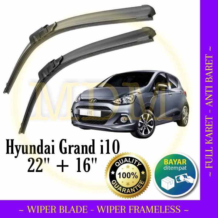 Wiper Frameless Wiper Blade Full Karet Anti Baret Hyundai Grand i10 1