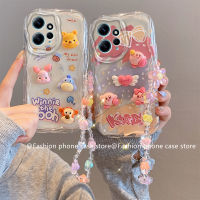 Phone Case เคส Redmi 12 Note12 4G 5G Redmi 12C A2 A1 + 10C สีน่ารักสเตอริโอตุ๊กตาน่ารักพร้อมสร้อยข้อมือดอกไม้กรอบซิลิโคนนิ่ม2023