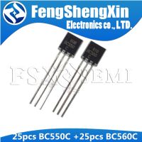 50PCS BC550C + BC560C each 25pcs BC550 BC560 TO92 Transistor  45V 0.1A TO-92 WATTY Electronics