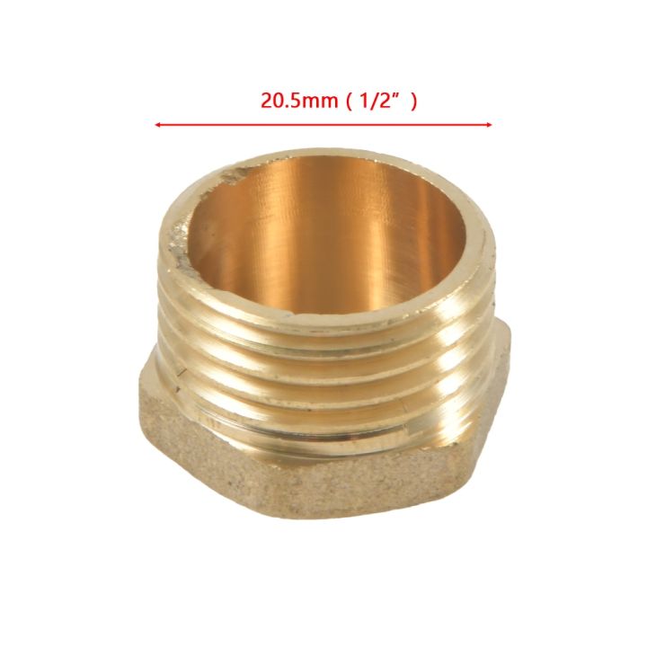brass-1-2-3-4-inch-thread-plug-end-lock-nut-water-stop-copper-plug-inner-wire-copper-nut-globe-valve-cap-tube-1pcs