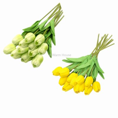 [AYIQ Flower Shop] ดอกไม้ดอกทิวลิปปลอม10ดอกมินิจริงสำหรับจัดเลี้ยง Buket Pengantin อุปกรณ์ตกแต่งบ้าน