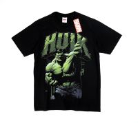 ลิขสิทธิ์แท้จาก Marvel เสื้อยืด Marvel Hulk ฮัคล์ แขนสั้นผู้ชาย สีดำ สกรีนหน้า-หลัง Official licences mx-002