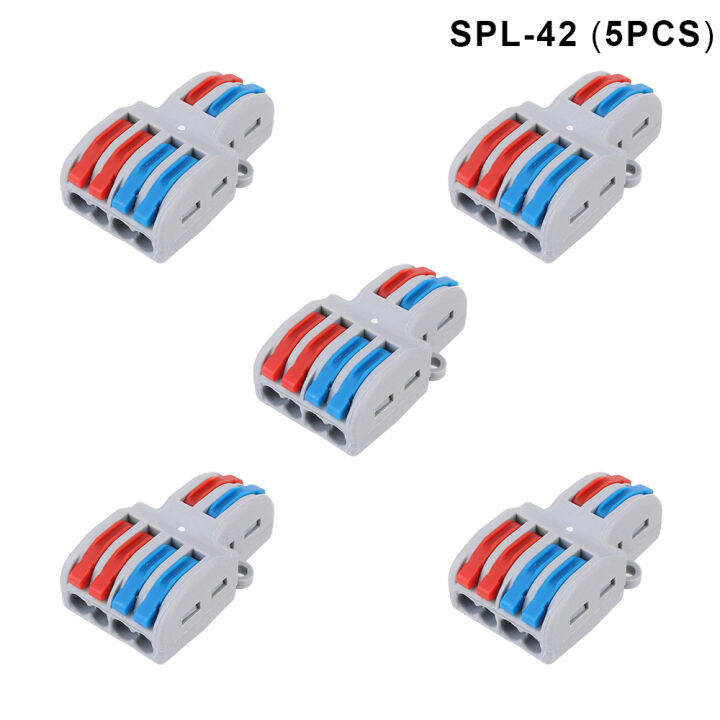 Wiring Cable Connectors Push In Conductor Wire Connector 5pcs Mini Fast Spl 4262 Quick Splitter 0192