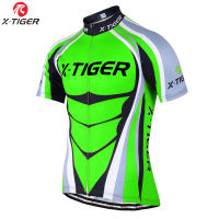 X-TIGER แป้งสีเขียวชุดใส่ปั่นจักยานฤดูร้อนจักรยานเสือภูเขาเสื้อผ้าสำหรับจักรยานเสือภูเขาเสื้อผ้าจักรยานแข่งเสื้อผ้าชุดปั่นจักรยาน